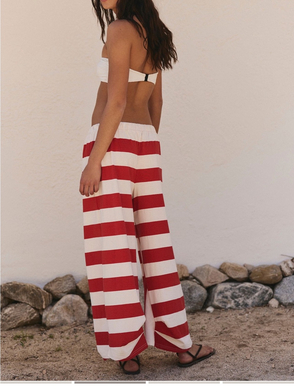 Free People Dakota Pants. Red & White Striped - Picture 6 of 7